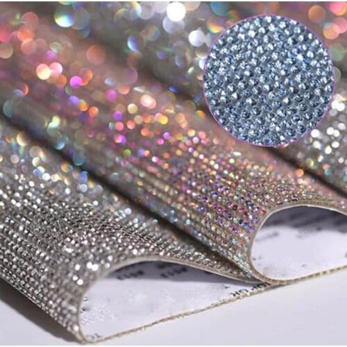 Glass Rhinestone Stickers Beaded Applique DIY Decorative Accessories Crystal Stickers Car Decoration Self-Adhesive Garment Art
