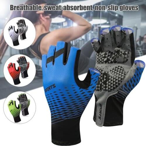 Ice Silks Cycling Gloves Men And Women Half Finger Design Silicone Non Slip Cycling Gloves Bike Equipment Luvas Ciclismo