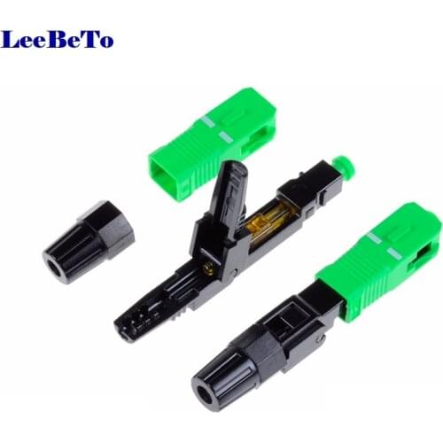 High Quality 50PCS SC APC Fiber Optic SC APC Single-mode Fast Connector SC APC FTTH Fiber Optic Quick Connector