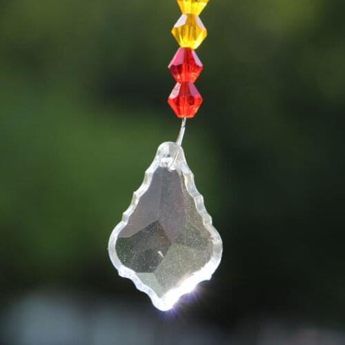 1PCS Chandelier Crystals Prisms Rainbow Bincone Beads Chakra Maple Suncatcher Home Decoration