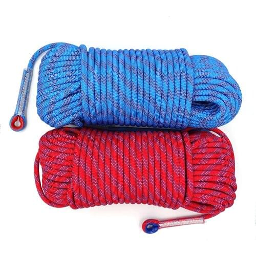 10mm Tree Wall To Climb Camping Equipment Static Rock Climbing Rope Outdoor Survival Fire Escape Rescue Safety Rope 10m 30m 50m