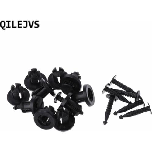QILEJVS 10 Pcs Car Bumper Fastener Trim Clip Rivets For Renault Clio Laguna Megane Espace