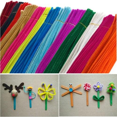 100pcs 30cm Chenille Stems Pipe Cleaners Kids Plush Educational Toy Colorful Pipe Cleaner Toys Handmade DIY Craft Supplies