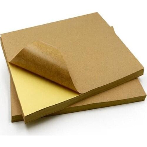 50 sheets A4 Size Blank Kraft Adhesive Sticker Self Adhesive A4 Kraft Label Paper for Inkjet /Laser Printer Packaging Label