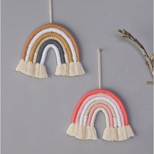 6 Lines Rainbow Hanging Ornament DIY Rope Handmade Woven Wall Decor Baby Girls Room Decor Home Nursery Decor