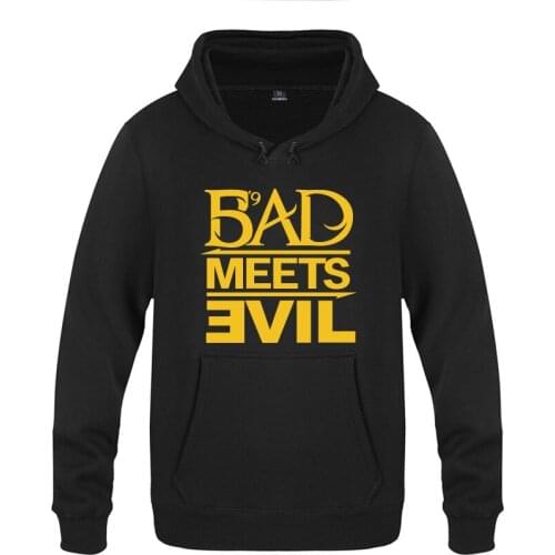 Bad Meets Evil Eminem Rock Hoodies Men Hip Hop Fleece Long Sleeve Pullover Sweatshirt Winter Man Skateboard Tracksuit Hoody