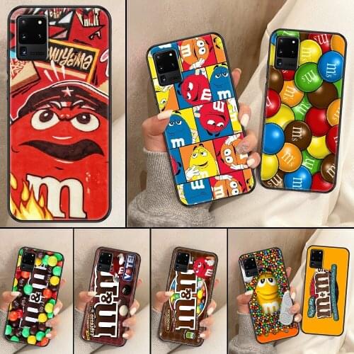 M&Ms Chocolate Phone case For Samsung Galaxy Note 4 8 9 10 20 S8 S9 S10 S10E S20 Plus UITRA Ultra black silicone hoesjes tpu