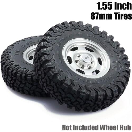 2pcs 87mm 1.55inch Simulation Climbing Car Wheel Tire Rubber Rocks Tyres All Terrian Tires For 1/10 Tamiya CC01 RC Car Parts