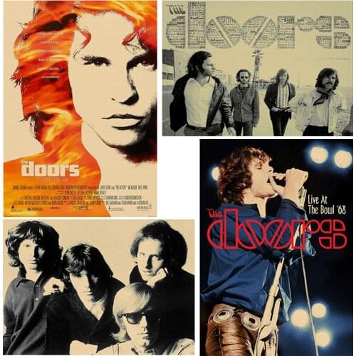 The Doors Jim Morrison Vintage Retro rock band music Guitar Matte Kraft Paper Poster Wall Sticker Home Decora 42*30cm