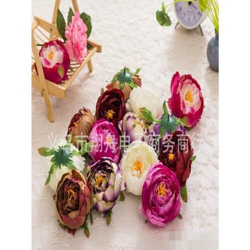 100 pcs Dia 10cm Artificial Fabric Silk Peony Flower Head For Wedding Decoration Arch Flower Arrangement DIY Material Supplies