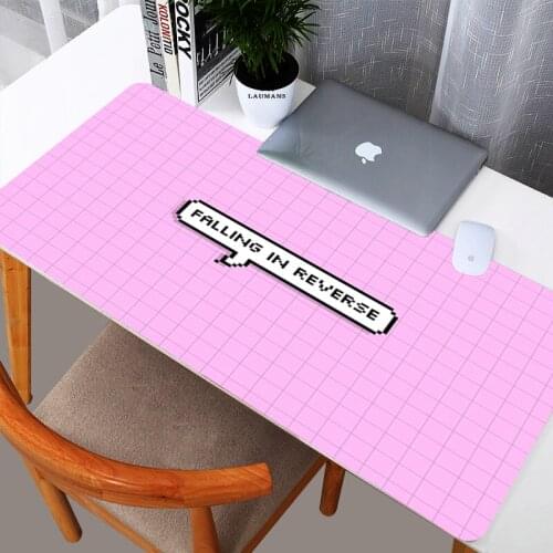 Computer Mat Mouse Pad Gamer Girl Desk Mat Pink Grid Mousepad Kawaii Gaming Accessories Anime Mouse Mats Xxl Large Deskmat Rug