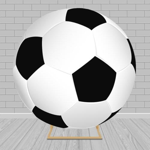 Circle round backdrop birthday party Decor Football soccer boy baby shower cake Dessert table cover banner background elastic