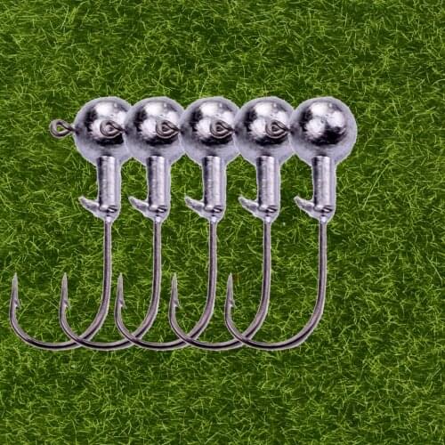 New 5 PSC/Lot New High Quality 1g/3.5g/5g/5.5g/7g/10g Lead Head Hook Jigs Bait Fishing Hooks For Soft Lure Fishing Tackle