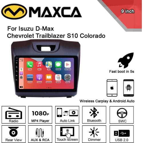 MAXCA 9 inch Wireless Carplay & Android auto radio For Isuzu D-Max Multimedia Video Player
