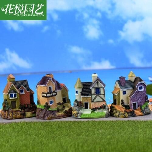 1pc Mini Castle Fairy Garden Miniatures Terrarium Figurines Garden Decoration Miniature House Villa Woodland Fairy Figurines