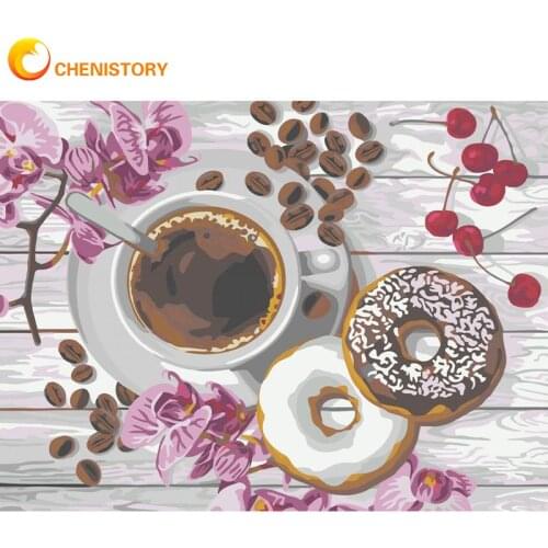 CHENISTORY Modern DIY Painting By Numbers Food Dessert Canvas Pictures Oil Painting For Living Room Wall Art Home Design Decor