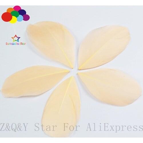 Natural 5-9CM goose feather hard float head dyed champagne 100PCSDIY craft jewelry bubble ball decorative feather