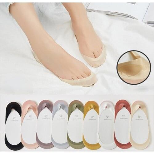 5 Pairs Invisible Womens Socks for Spring Summer Candy Color Funny Socks Non-slip Breathable Cute Sock for Girls