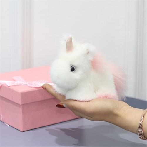 2019 Fashion New Fluffy Unicorn Keychain Pendant Cute Cute Unicorn Car Keychain Ladies Bag Keychain Girl Favorite Doll