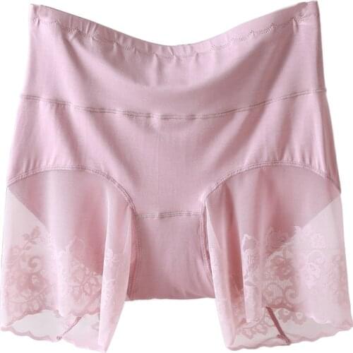 2021 New Fashion Soft Modal Plus Size 5XL Cool Leggings Lace Sexy Anti-Exhaust Safety High Waist Modal Womens Shorts