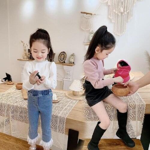 Toddler Kids Baby Girls Clothes Long Puff Sleeves Bottom Shirt Spring Autumn Girl Casual Cotton Top T-shirt