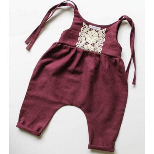 Newborn Toddler Baby New Fashion Girls Cute Sleeveless Spaghetti Strap Jumpsuit Childrens Clothing Overall Adjustable Strap