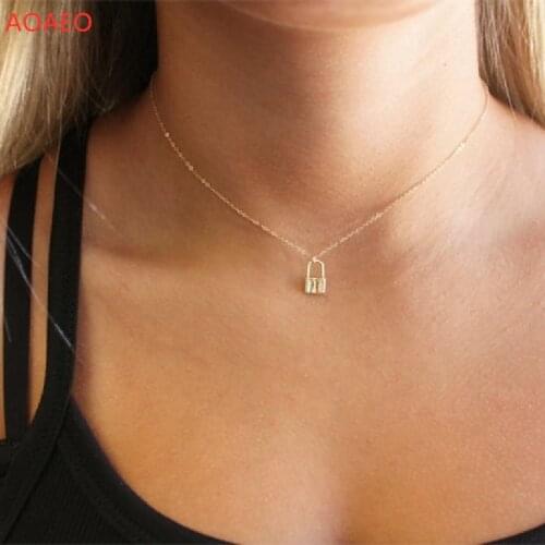 Tiny Lock Necklace, Dainty Necklace, Gold Jewelry, Layer Necklace, Gifts for Her, Necklaces for Women, Padlock Necklac