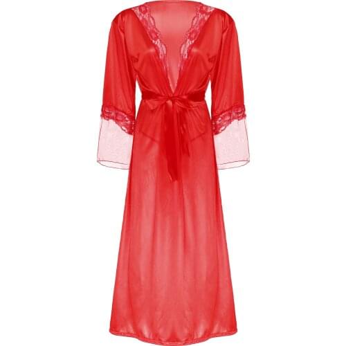 Sexy Women Robe Bathrobe Red Bride Bridesmaid Wedding Robe Sleepwear Set Lace Trim Sleepwear Casual Home Clothes Nightwear