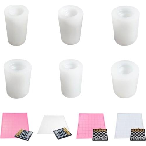Handmade games epoxy resin mold chess board chess piece silicone mold DIY crafts making tools