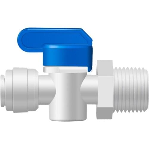 1/2" Male - 3/8" OD Tube PE Pipe Fitting Backwash Controlled Ball Valve Aquarium RO Water Filter Reverse Osmosis System
