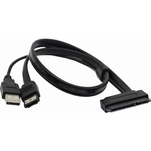 2.5'' Hard Disk Drive SATA 22Pin to eSATA Data USB Powered Cable Adapter for Optimized For SSD, Support UASP SATA III\EC-SSHD