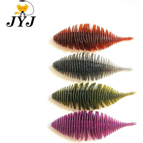 2021 new 6pcs a bag 8.5cm 6g soft fishing lure bait salt screw thread , pig soft worm grub skin walleye bass trout lure killer