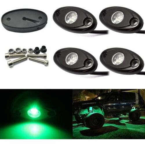 4PCS 9W Monochrome Chassis Light Red Green Car Motorcycle Wrangler Wheel Eyebrow Car Bottom Atmosphere Light