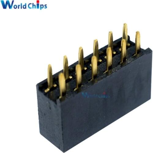 50PCS 2X6 Pin 12P 2.54mm Double Row Female Straight Header Pitch Socket Strip