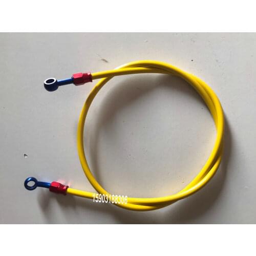 AN3 Motorcycle Braided Oil Brake Hose with Straight 28Degree Red Blue Aluminium Banjo Brake Crimp Fittings