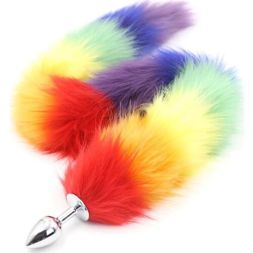 Rainbow Fox Tail Butt Anal Plug Cat TAILS Sex Toy BDSM Flirt Anus For Women WILD Adult Sex Toys rule Play Adult Game