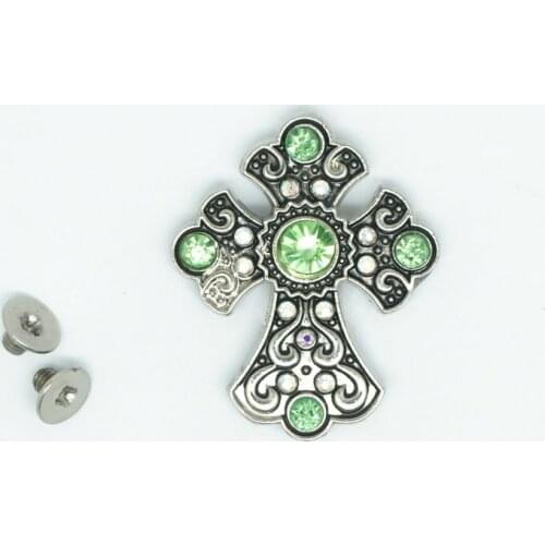 Antique Cross Belt Concho Screwback Rhinestone Concho Leathercraft for Belt DIY Hardware Crystal Belt Accessories