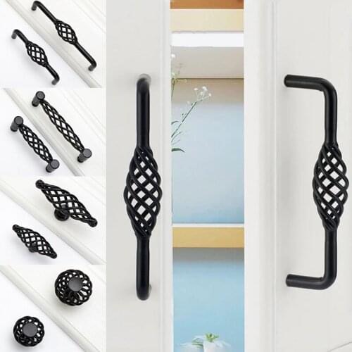 European Style Bronze Cabinet Handles Hollow Out Birdcage Handles Dresser Drawer Knobs Wardrobe Door Pullers Furniture Handle
