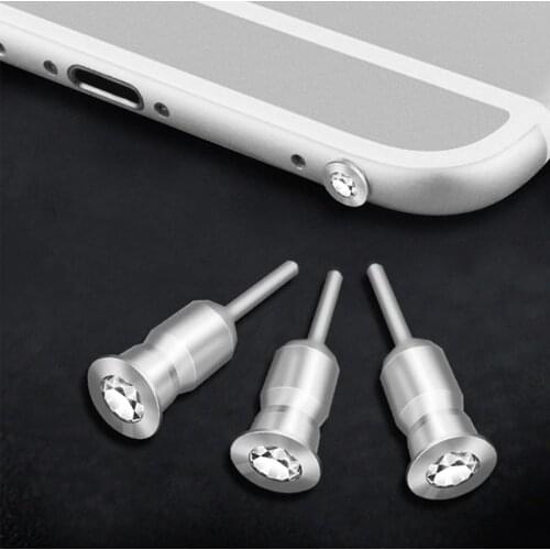 CatXaa Headphone Port Dust Plug Diamond jewel Earphone 3.5mm Jack Stopper Metal Headset Cover for Tablet PC MP3 MP4 Speaker