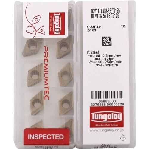 DCMT11T308-PS T9125 100% Original TUNGALOY carbide insert with the best quality 10pcs/lot free shipping