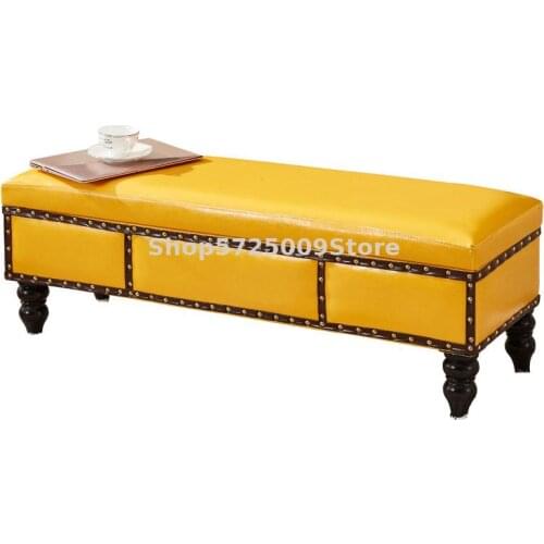 American Style Solid Wood Sofa Stool Clothing Store Small Sofa Shoes Store Try To Change Shoes Stool Bench Bench Bench Bed Tail
