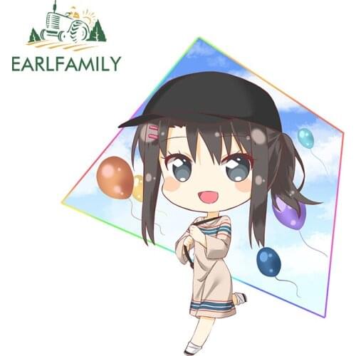 EARLFAMILY 13cm x 3.8cm for Balloon Girl Waterproof Decal Fine Scratch-proof Camper Trunk Anime Snowboard Vehicle Car Stickers