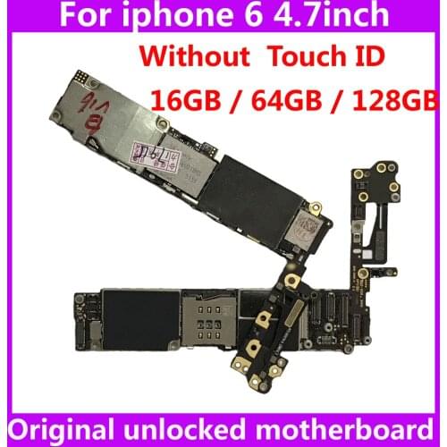 Good working Clean unlocked iCloud IOS system logic mainboard for iphone 6 original motherboard without touch ID 16gb 64gb 128gb