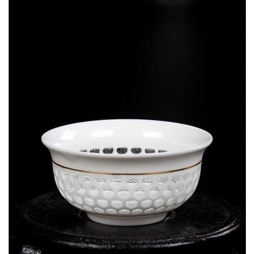 1pc 40ml Chinese jingdezhen ceramic tea cup cups Creative honeycomb Hollow Out light pervious ceramic teacup from Jingdezhen