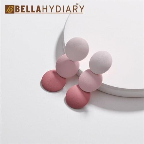 Fashion Gradient Colors Round Geometric Drop Earrings For Women Jewelry Statement Earrings Pendientes Mujer Moda 2019 Ohrringe