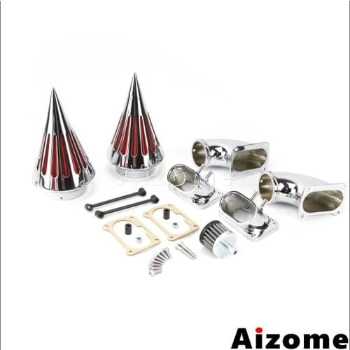 Motorcycle Aluminum Slotted Cone Spike Air Cleaner Kit For Suzuki Boulevard M109R All Years Washable Intake Air Filter