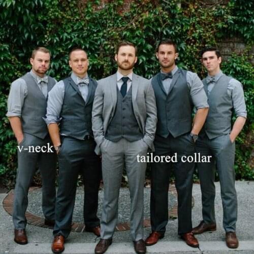 Vests For Man Satin V Neck Waistcoat Single-breasted Bussiness Boutique Jacket Slim Fit Vests For Groosmen Groom Wear Clothing