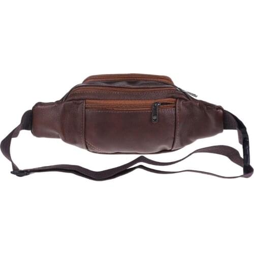 Mens Vintage Leather Messenger Bag Waist Pack Pouch Outdoor Hiking Motorcycle