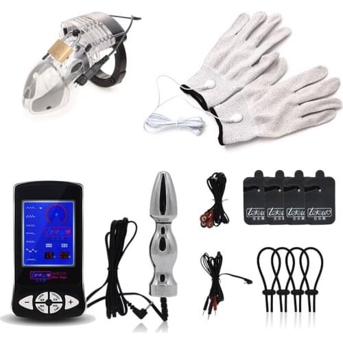 Electric Shock Kit,Massage Pads Anal Plug Speculum Penis Rings Medical Themed Toys,Electro Stimulation Sex Toys For Men Couples