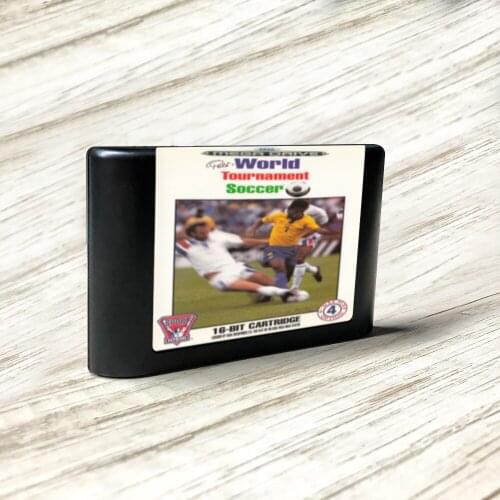 Pele II - World Tournament Socce - EUR Label Flashkit MD Electroless Gold PCB Card for Sega Genesis Megadrive Video Game Console